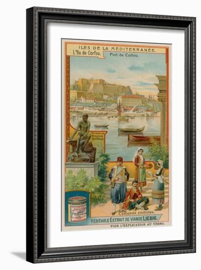 Corfu: the Statue of Achilles and Traditional Dress-null-Framed Giclee Print