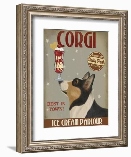 Corgi, Black and Tan, Ice Cream-Fab Funky-Framed Art Print