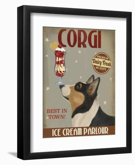 Corgi, Black and Tan, Ice Cream-Fab Funky-Framed Art Print