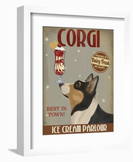 Corgi, Black and Tan, Ice Cream-Fab Funky-Framed Art Print