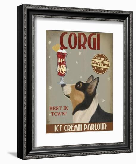 Corgi, Black and Tan, Ice Cream-Fab Funky-Framed Art Print