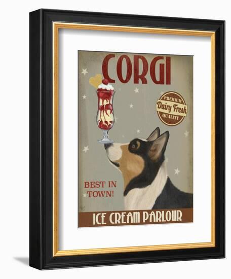 Corgi, Black and Tan, Ice Cream-Fab Funky-Framed Art Print