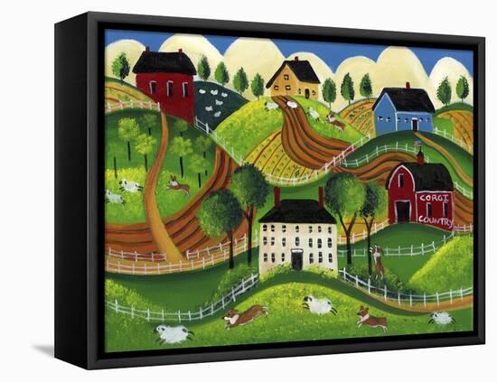 Corgi Country-Cheryl Bartley-Framed Premier Image Canvas