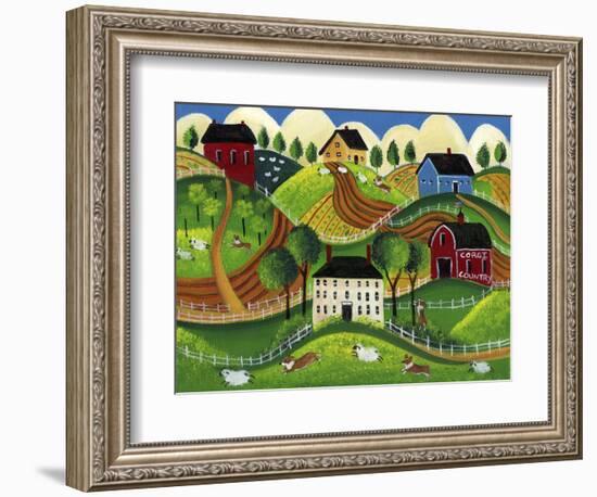 Corgi Country-Cheryl Bartley-Framed Giclee Print