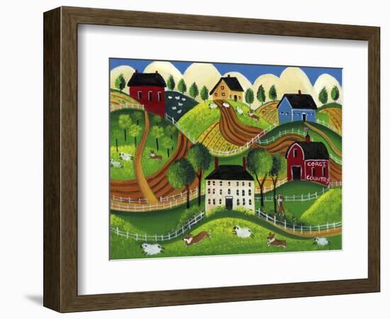 Corgi Country-Cheryl Bartley-Framed Giclee Print