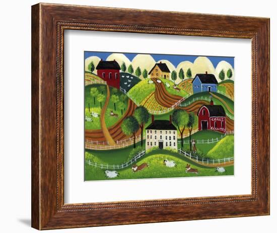 Corgi Country-Cheryl Bartley-Framed Giclee Print