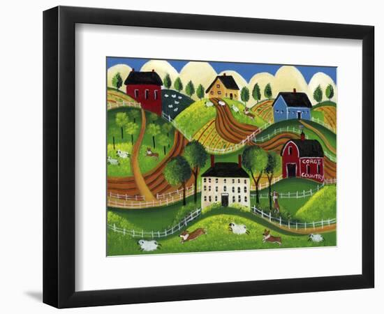 Corgi Country-Cheryl Bartley-Framed Giclee Print