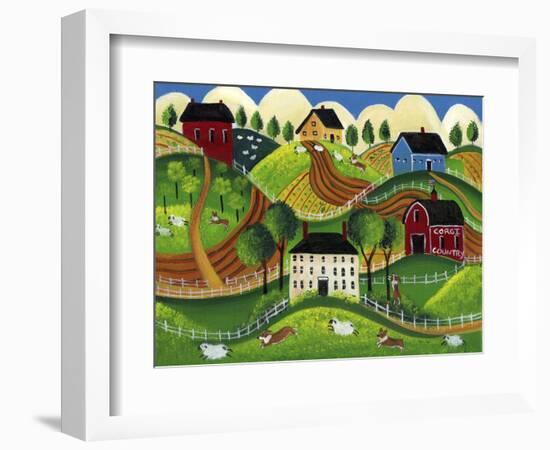 Corgi Country-Cheryl Bartley-Framed Giclee Print