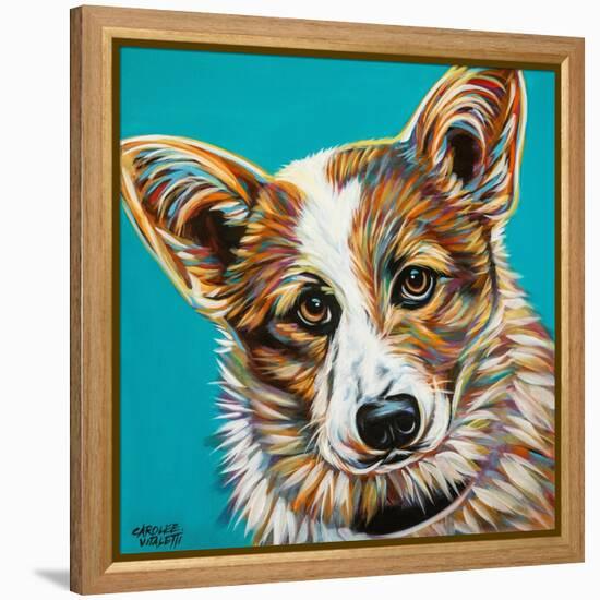 Corgi Cuteness I-Carolee Vitaletti-Framed Stretched Canvas