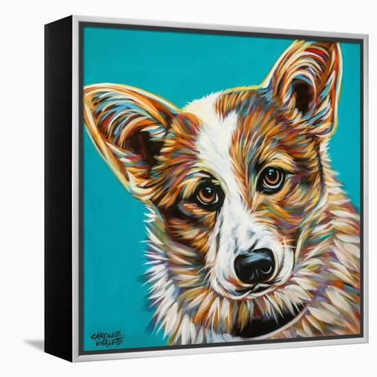 Corgi Cuteness I-Carolee Vitaletti-Framed Stretched Canvas