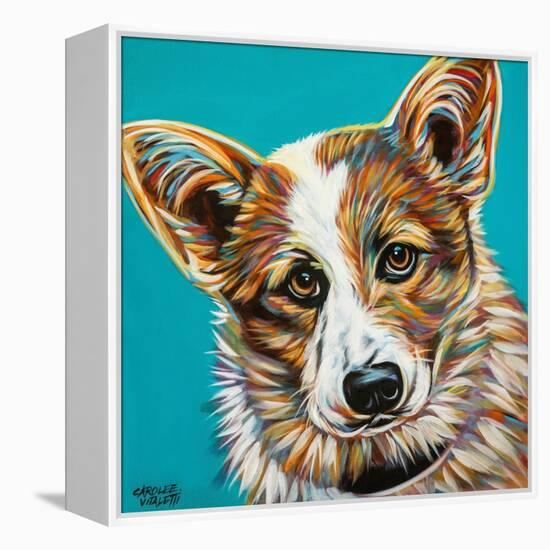 Corgi Cuteness I-Carolee Vitaletti-Framed Stretched Canvas