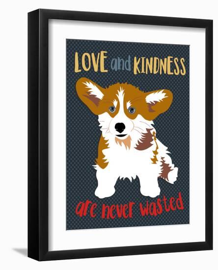 Corgi Love and Kindness-Ginger Oliphant-Framed Art Print