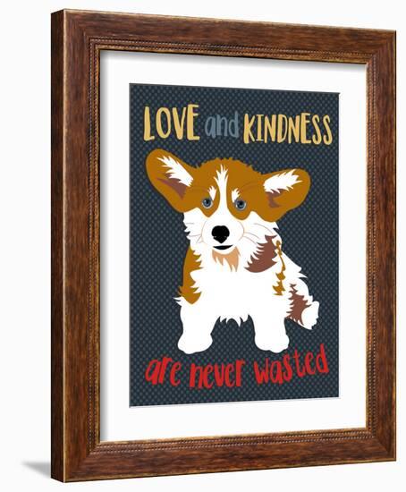 Corgi Love and Kindness-Ginger Oliphant-Framed Art Print