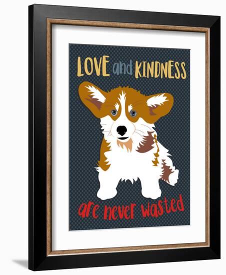 Corgi Love and Kindness-Ginger Oliphant-Framed Art Print