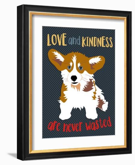 Corgi Love and Kindness-Ginger Oliphant-Framed Art Print