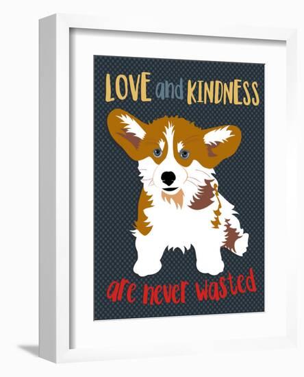 Corgi Love and Kindness-Ginger Oliphant-Framed Art Print