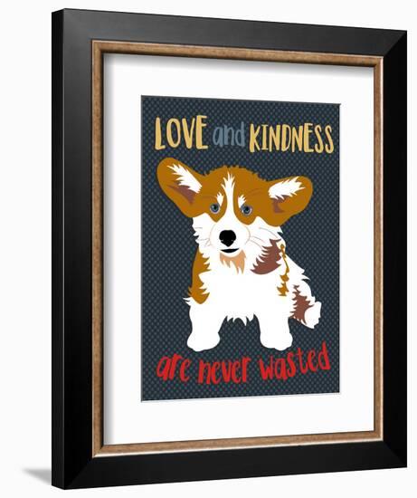 Corgi Love and Kindness-Ginger Oliphant-Framed Premium Giclee Print