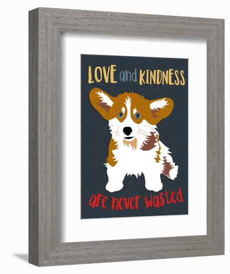 Corgi Love and Kindness-Ginger Oliphant-Framed Premium Giclee Print