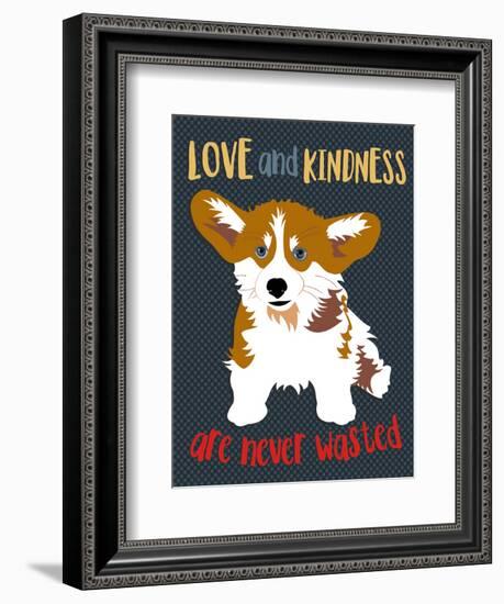 Corgi Love and Kindness-Ginger Oliphant-Framed Premium Giclee Print