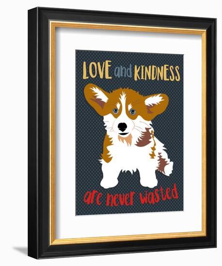 Corgi Love and Kindness-Ginger Oliphant-Framed Premium Giclee Print