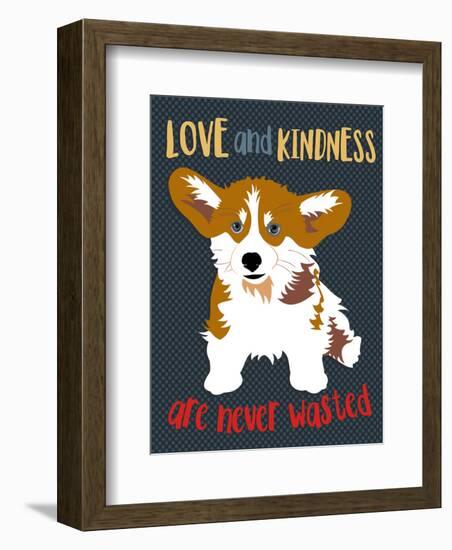 Corgi Love and Kindness-Ginger Oliphant-Framed Premium Giclee Print