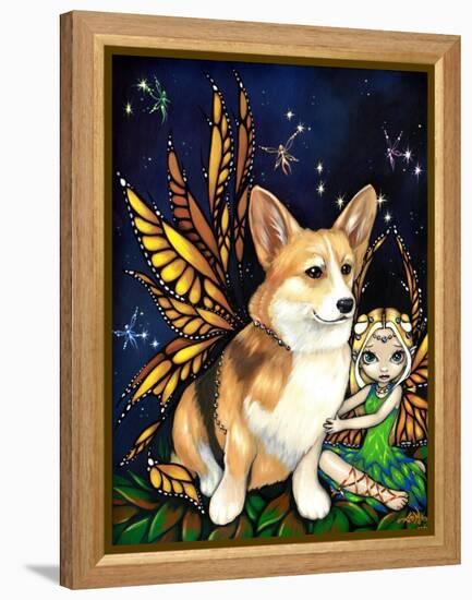 Corgi of the Faeries - Fairy Dog-Jasmine Becket-Griffith-Framed Stretched Canvas