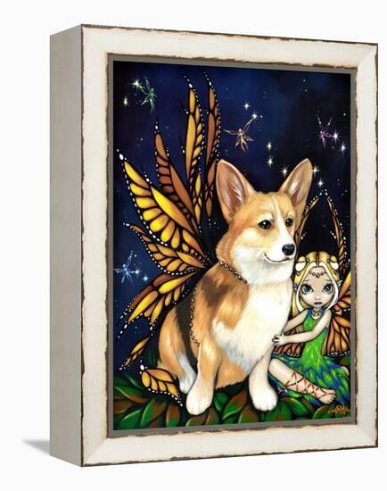 Corgi of the Faeries - Fairy Dog-Jasmine Becket-Griffith-Framed Stretched Canvas