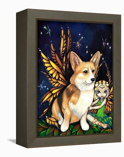 Corgi of the Faeries - Fairy Dog-Jasmine Becket-Griffith-Framed Stretched Canvas