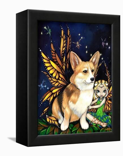 Corgi of the Faeries - Fairy Dog-Jasmine Becket-Griffith-Framed Stretched Canvas