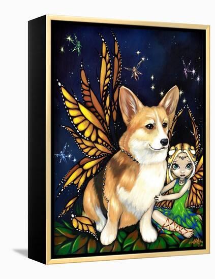 Corgi of the Faeries - Fairy Dog-Jasmine Becket-Griffith-Framed Stretched Canvas