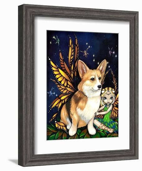 Corgi of the Faeries - Fairy Dog-Jasmine Becket-Griffith-Framed Art Print