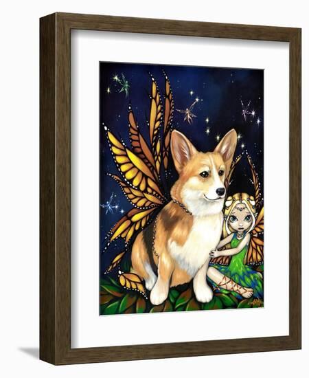 Corgi of the Faeries - Fairy Dog-Jasmine Becket-Griffith-Framed Art Print