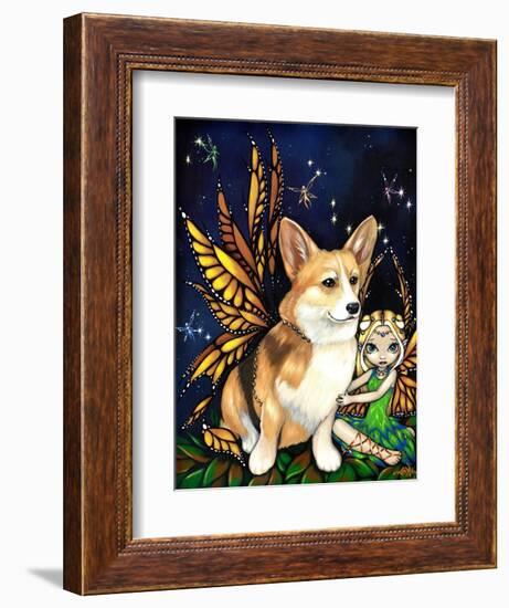 Corgi of the Faeries - Fairy Dog-Jasmine Becket-Griffith-Framed Art Print