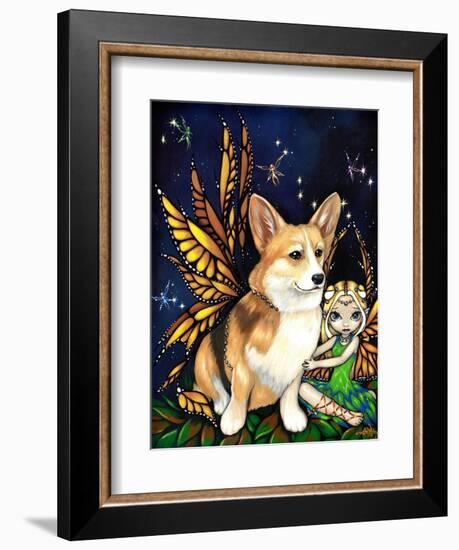 Corgi of the Faeries - Fairy Dog-Jasmine Becket-Griffith-Framed Art Print