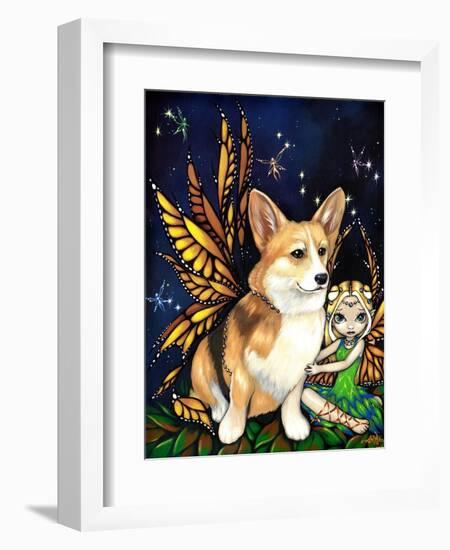 Corgi of the Faeries - Fairy Dog-Jasmine Becket-Griffith-Framed Art Print