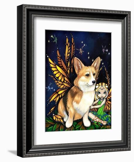 Corgi of the Faeries - Fairy Dog-Jasmine Becket-Griffith-Framed Art Print