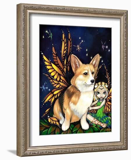 Corgi of the Faeries - Fairy Dog-Jasmine Becket-Griffith-Framed Art Print