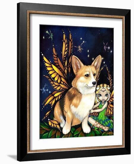 Corgi of the Faeries - Fairy Dog-Jasmine Becket-Griffith-Framed Art Print