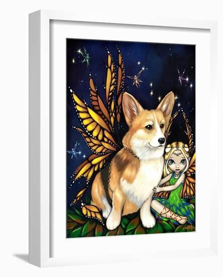 Corgi of the Faeries - Fairy Dog-Jasmine Becket-Griffith-Framed Art Print