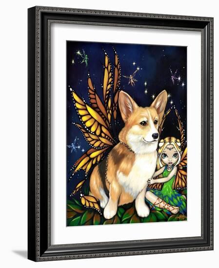 Corgi of the Faeries - Fairy Dog-Jasmine Becket-Griffith-Framed Art Print