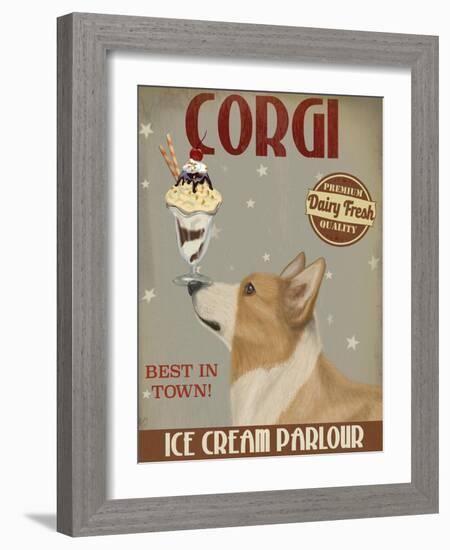 Corgi, Tan, Ice Cream-Fab Funky-Framed Art Print