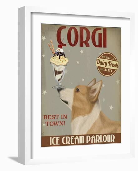 Corgi, Tan, Ice Cream-Fab Funky-Framed Art Print