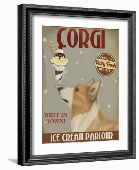 Corgi, Tan, Ice Cream-Fab Funky-Framed Art Print