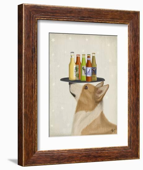 Corgi Tan White Beer Lover-Fab Funky-Framed Art Print