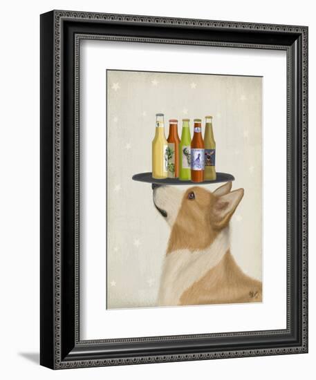 Corgi Tan White Beer Lover-Fab Funky-Framed Art Print