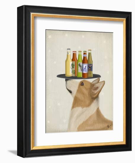 Corgi Tan White Beer Lover-Fab Funky-Framed Art Print