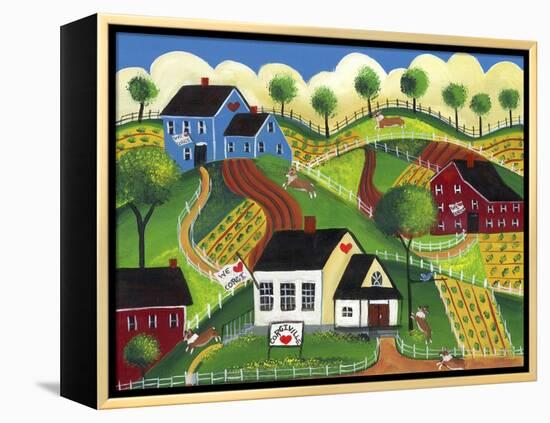 Corgiville-Cheryl Bartley-Framed Premier Image Canvas