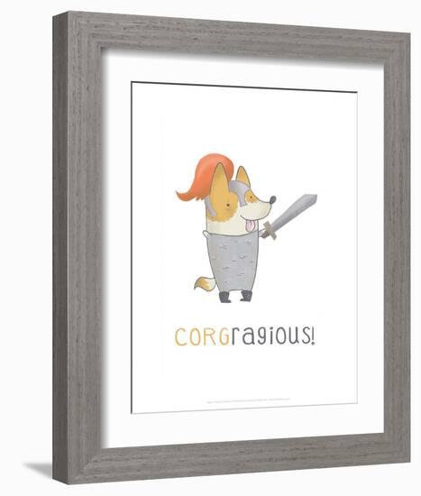 Corgragious! - Hannah Stephey Cartoon Dog Print-Hannah Stephey-Framed Art Print