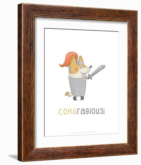 Corgragious! - Hannah Stephey Cartoon Dog Print-Hannah Stephey-Framed Art Print