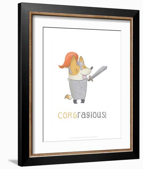 Corgragious! - Hannah Stephey Cartoon Dog Print-Hannah Stephey-Framed Art Print